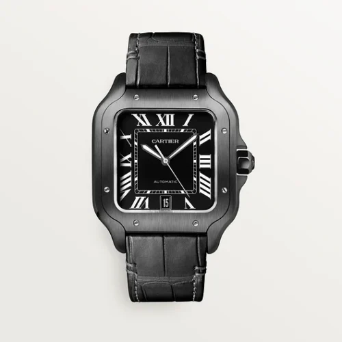 Cartier Santos de Cartier watch, large model Black